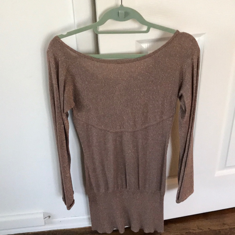 Arden B rose gold glitter sweater dress
